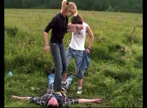 Ukrainian maidens stomp a stud who paid